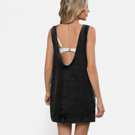 Robe droite en jean noir