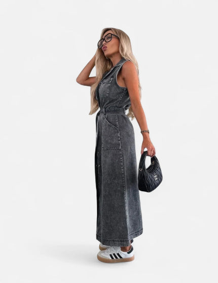 Robe en denim gris