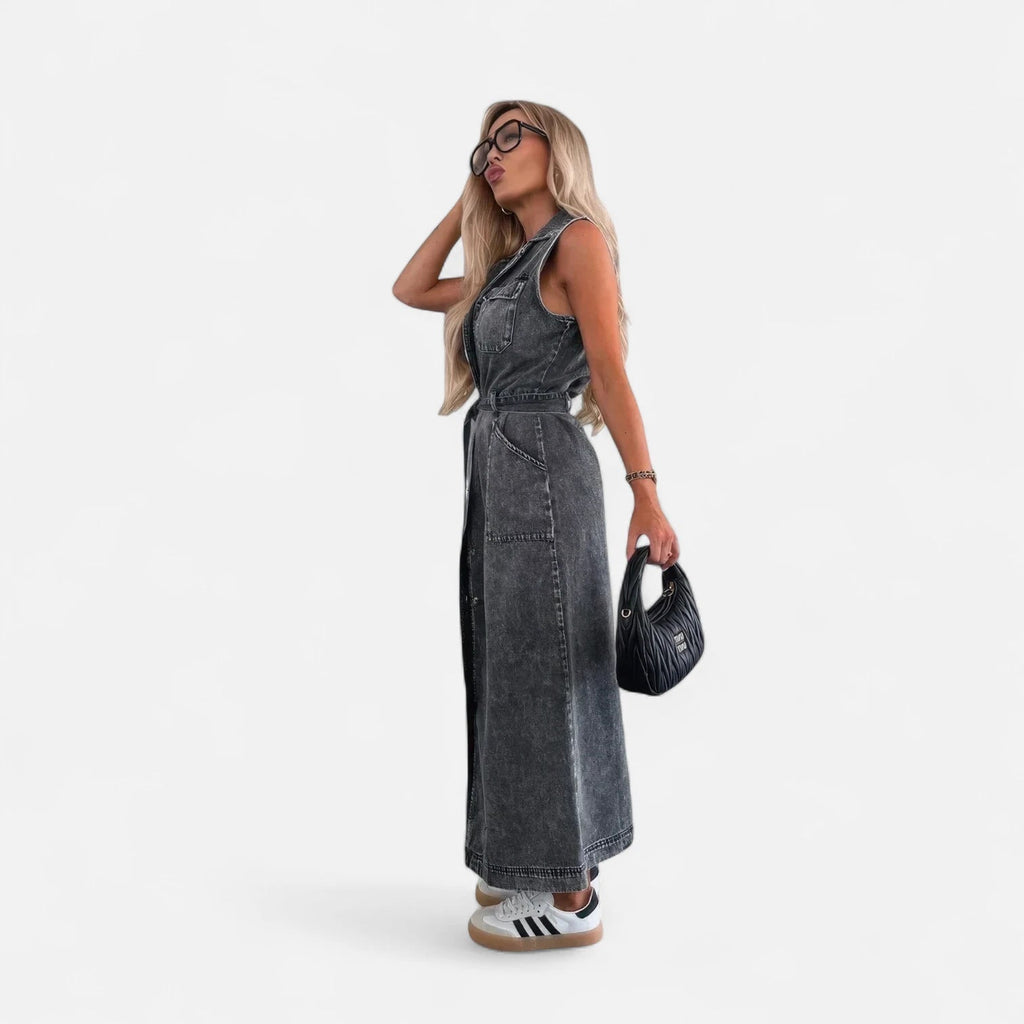 Robe en denim gris