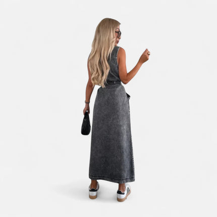 Robe en denim gris
