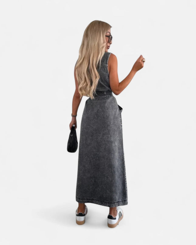 Robe en denim gris