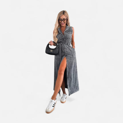 Robe en denim gris