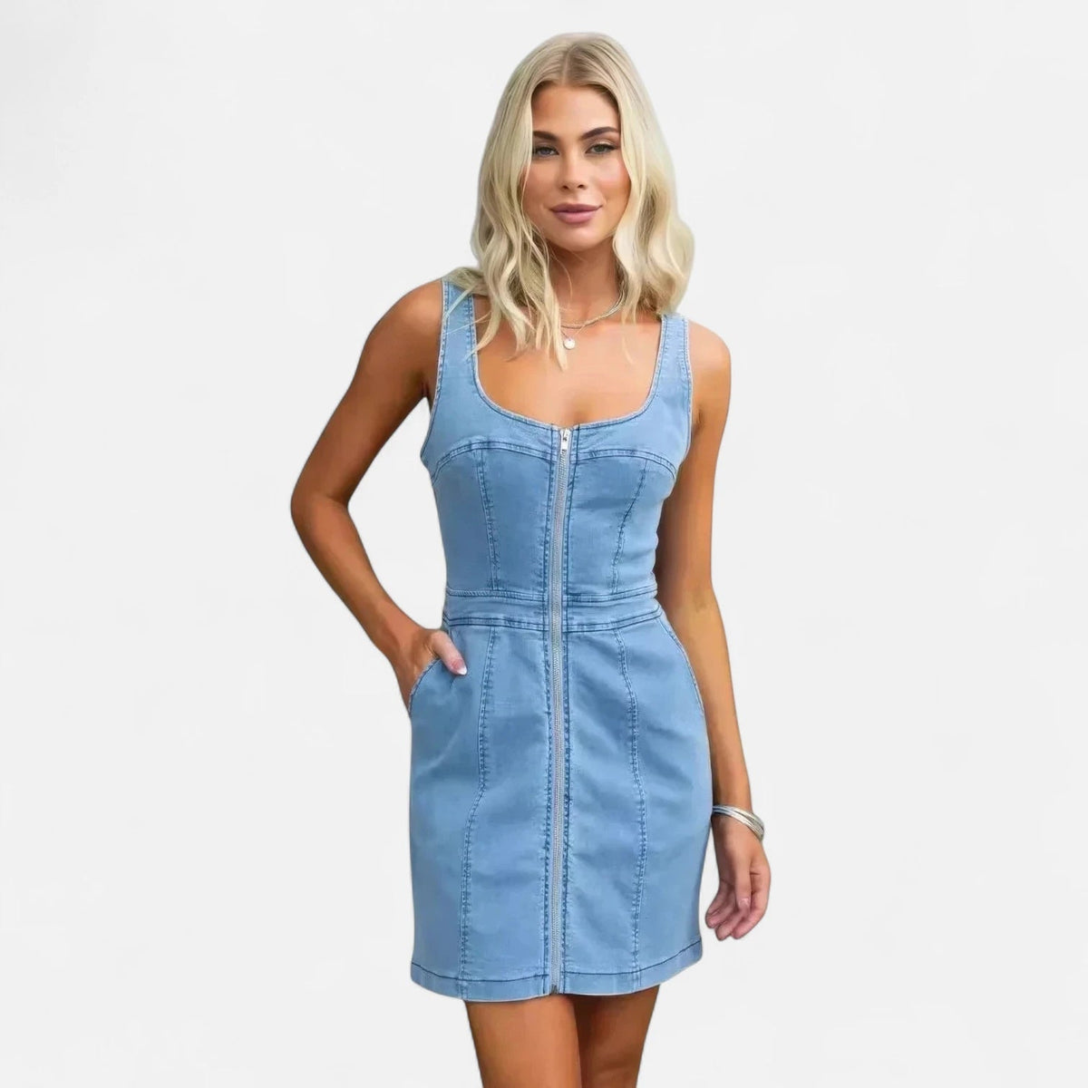 Robe en jean ajustée
