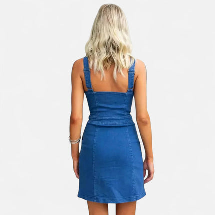 Robe en jean avec fermeture éclair devant