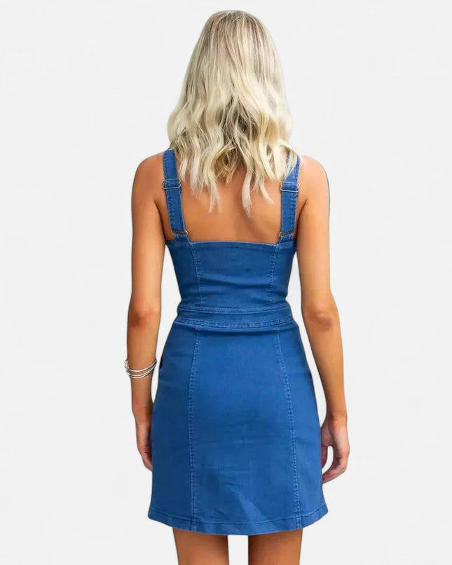 Robe en jean avec fermeture éclair devant
