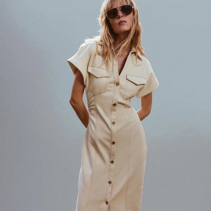 Robe en Jean Beige