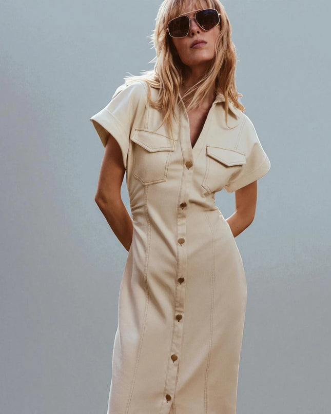 Robe en Jean Beige