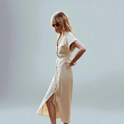 Robe en Jean Beige