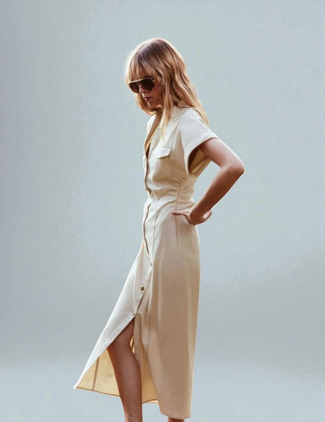 Robe en Jean Beige