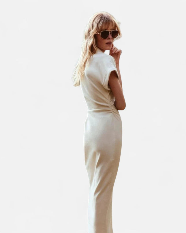 Robe en jean beige