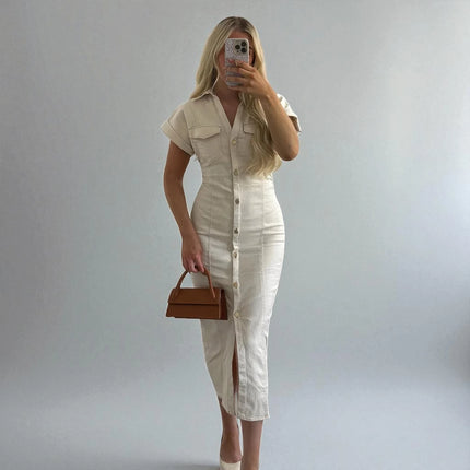 Robe en Jean Beige