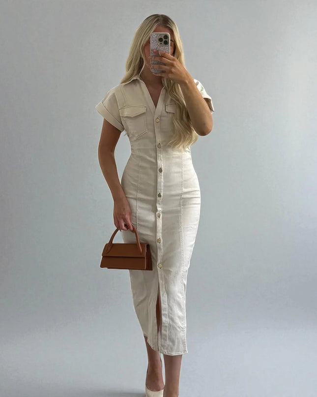 Robe en Jean Beige