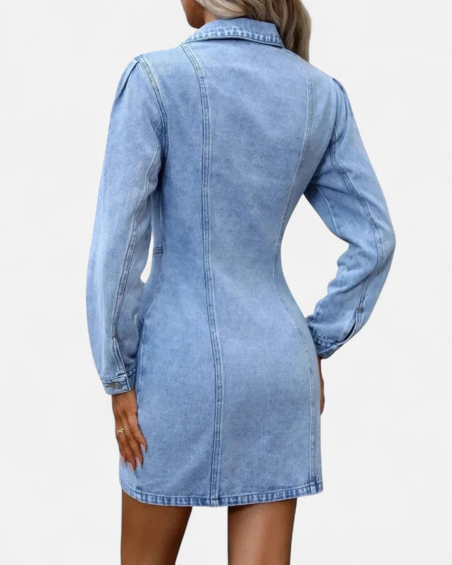 Robe en jean bleu clair