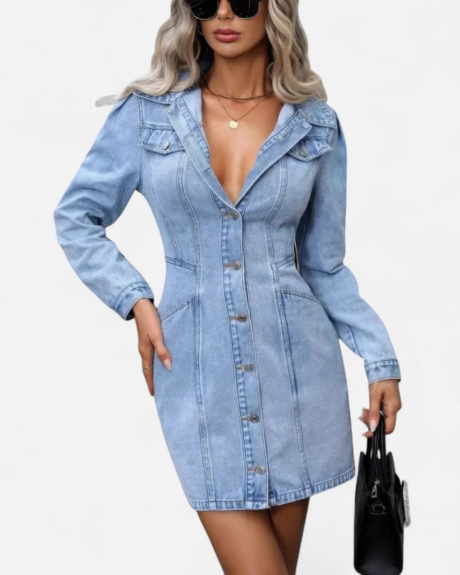 Robe en jean bleu clair