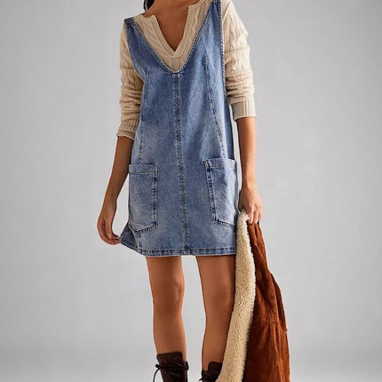 Robe en Jean Bleu Clair Style Bohème