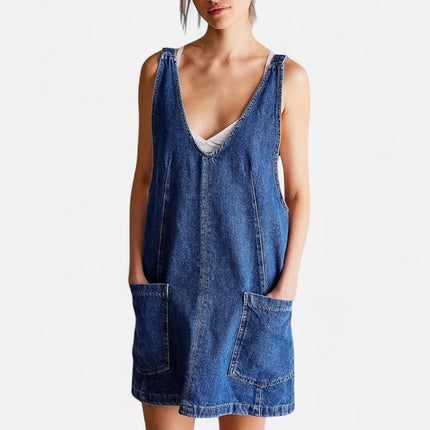 Robe en jean bleu foncé