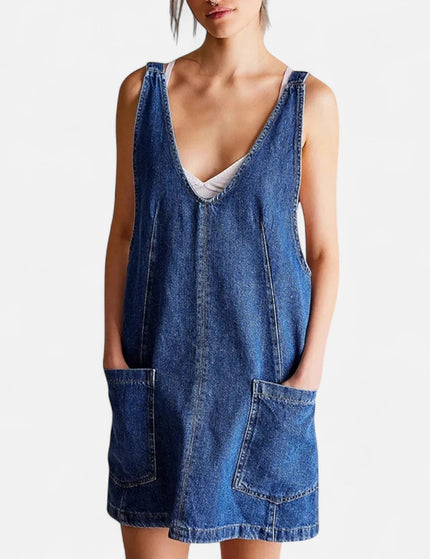 Robe en jean bleu foncé