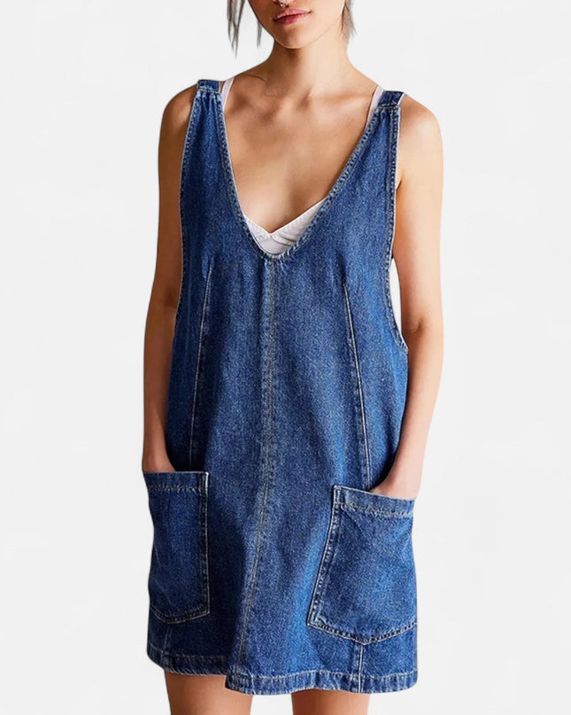 Robe en jean bleu foncé