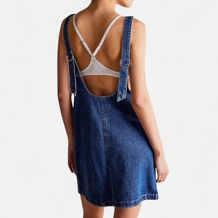 Robe en jean bleu foncé