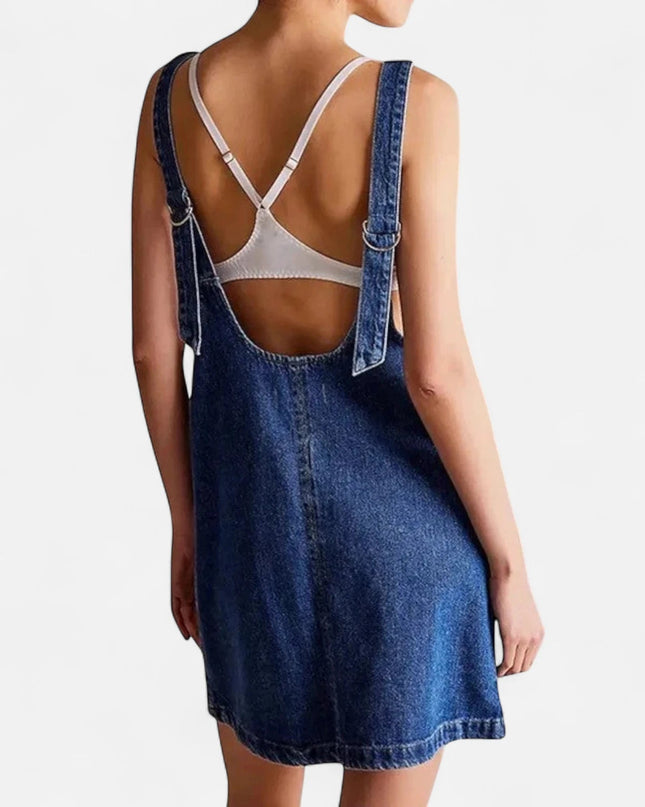 Robe en jean bleu foncé
