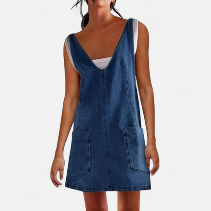 Robe en jean bleu foncé
