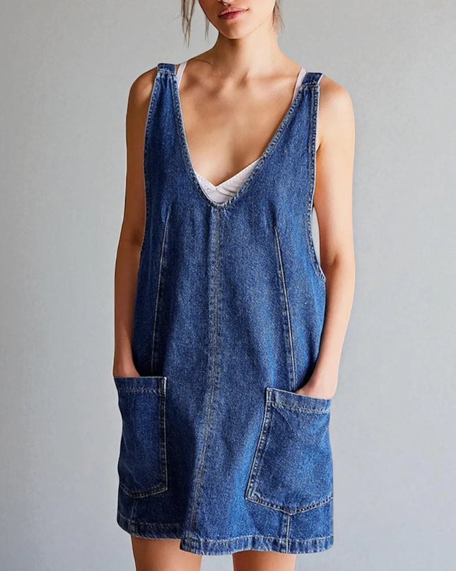 Robe en jean bleu foncé