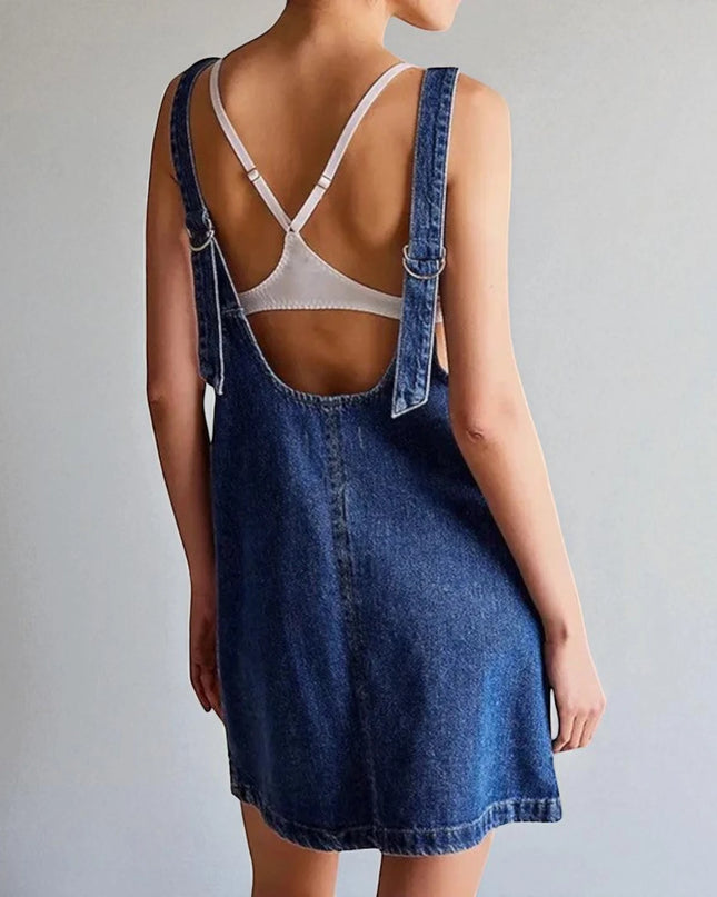 Robe en jean bleu foncé