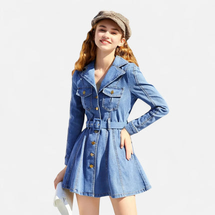 Robe en jean boutonnée