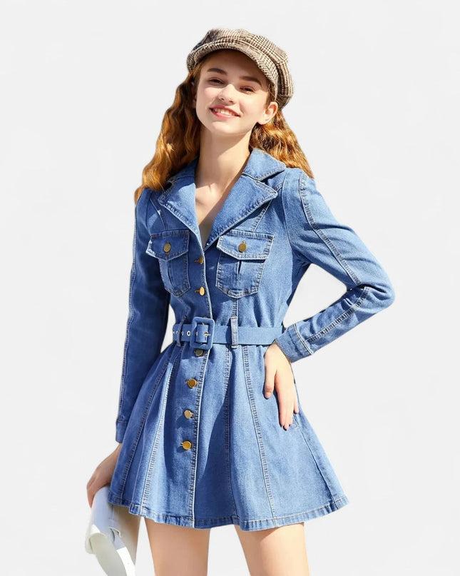 Robe en jean boutonnée