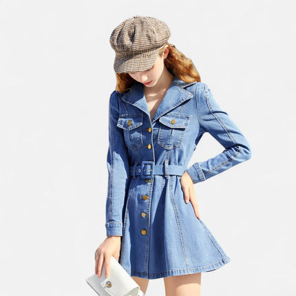 Robe en jean boutonnée