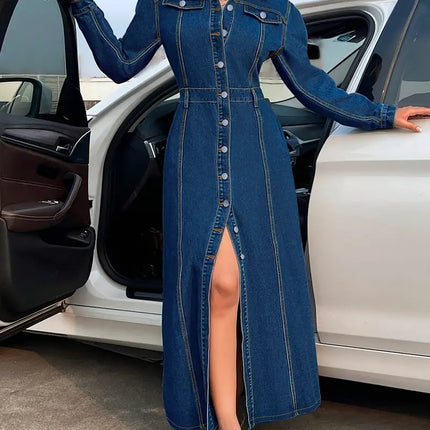 Robe en Jean Boutonnée Devant