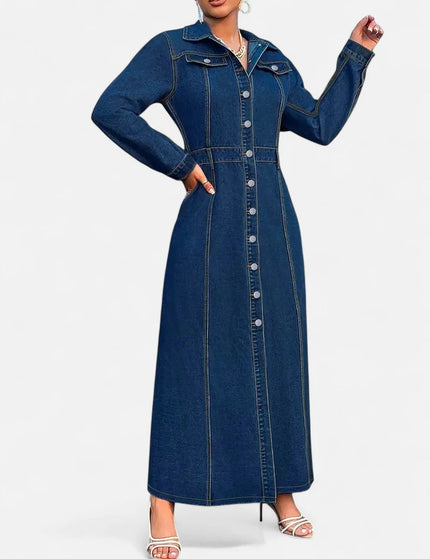 Robe en jean boutonnée devant