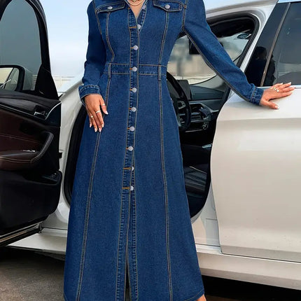 Robe en Jean Boutonnée Devant