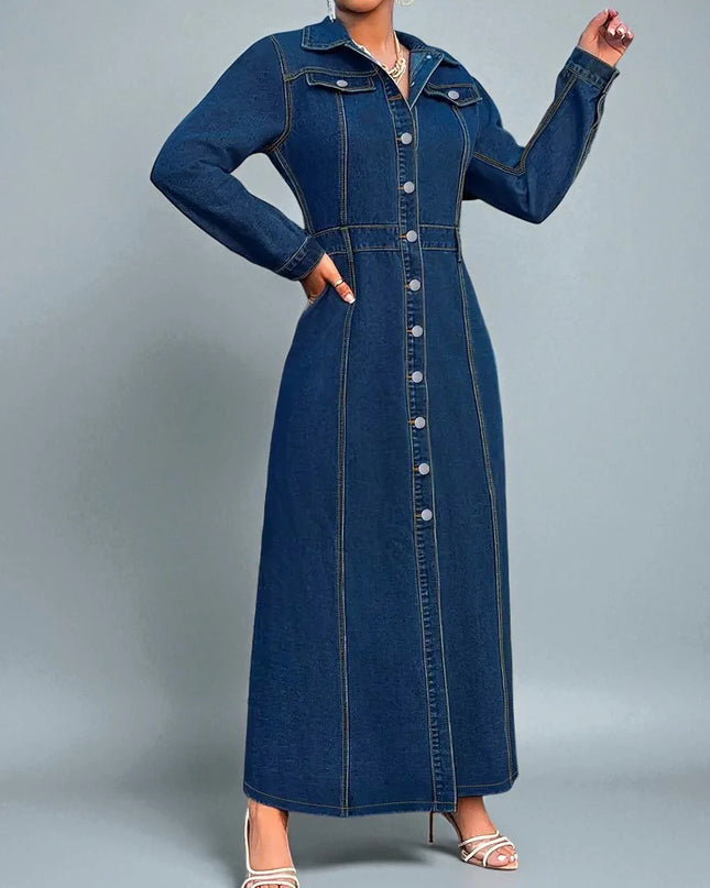 Robe en Jean Boutonnée Devant