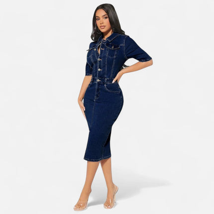 Robe en jean brut
