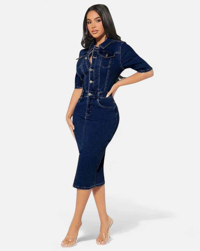 Robe en jean brut