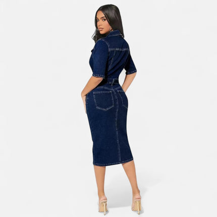 Robe en jean brut