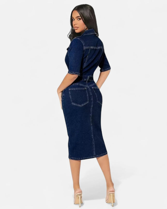 Robe en jean brut