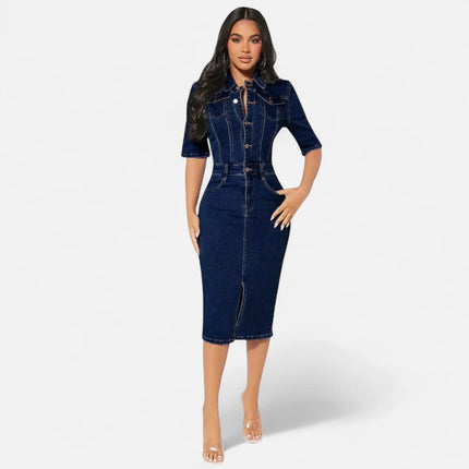 Robe en jean brut