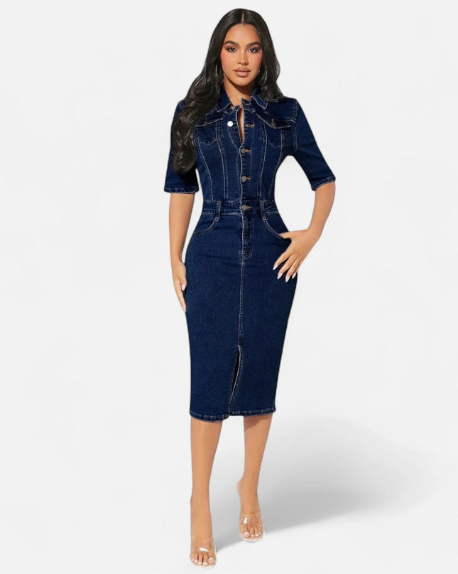 Robe en jean brut