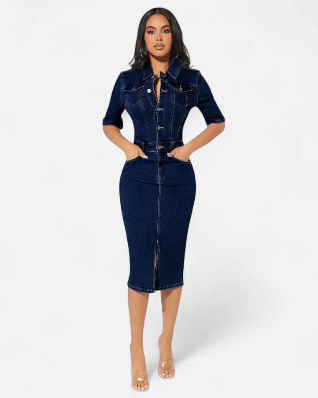 Robe en jean brut