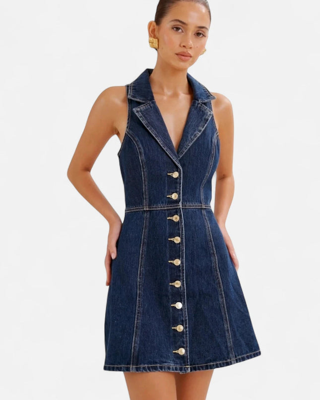 Robe en jean cintrée