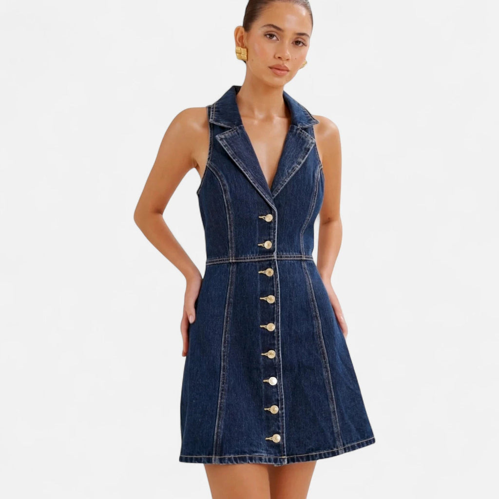 Robe en jean cintrée