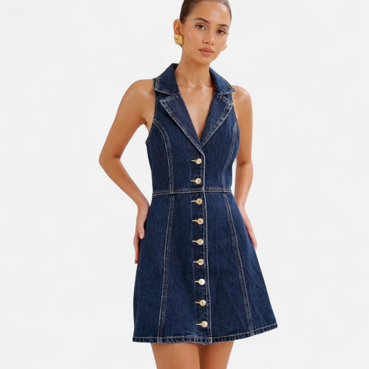 Robe en jean cintrée