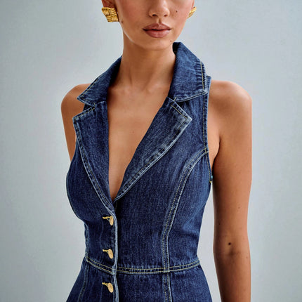 Robe en Jean Cintrée