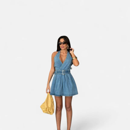 Robe en jean courte mode femme