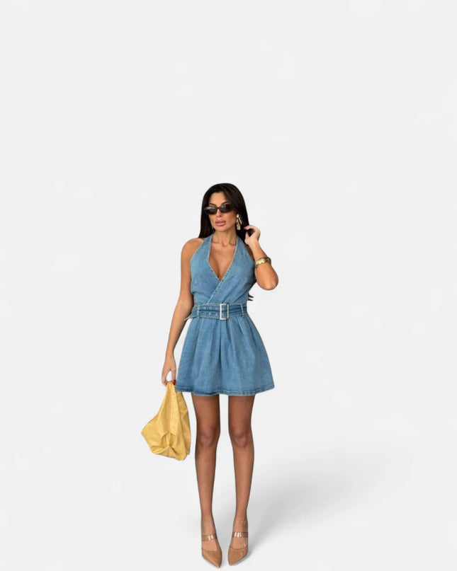 Robe en jean courte mode femme