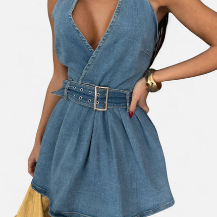 Robe en jean courte mode femme