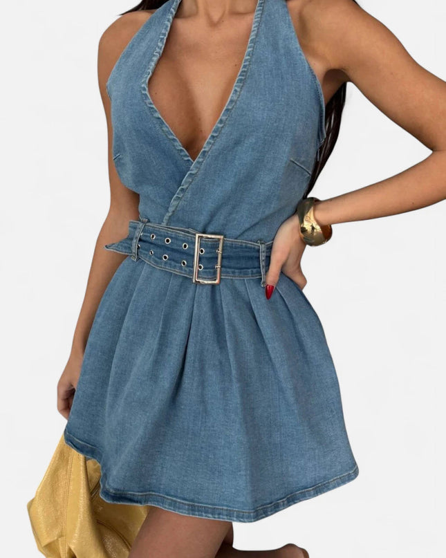 Robe en jean courte mode femme