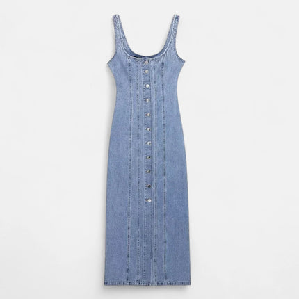 Robe en jean décolletée